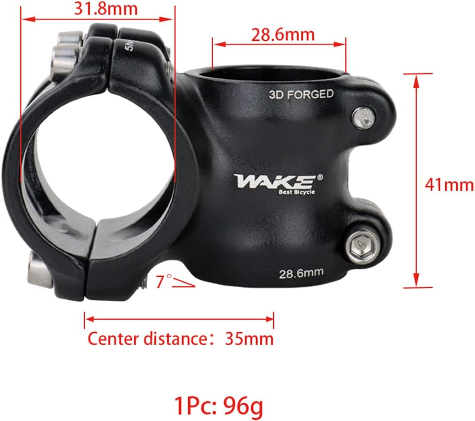 Bike Stem 31.8mm Aluminum Alloy 6061 T6 35mm 45mm 60mm 70mm Mountain Road BMX