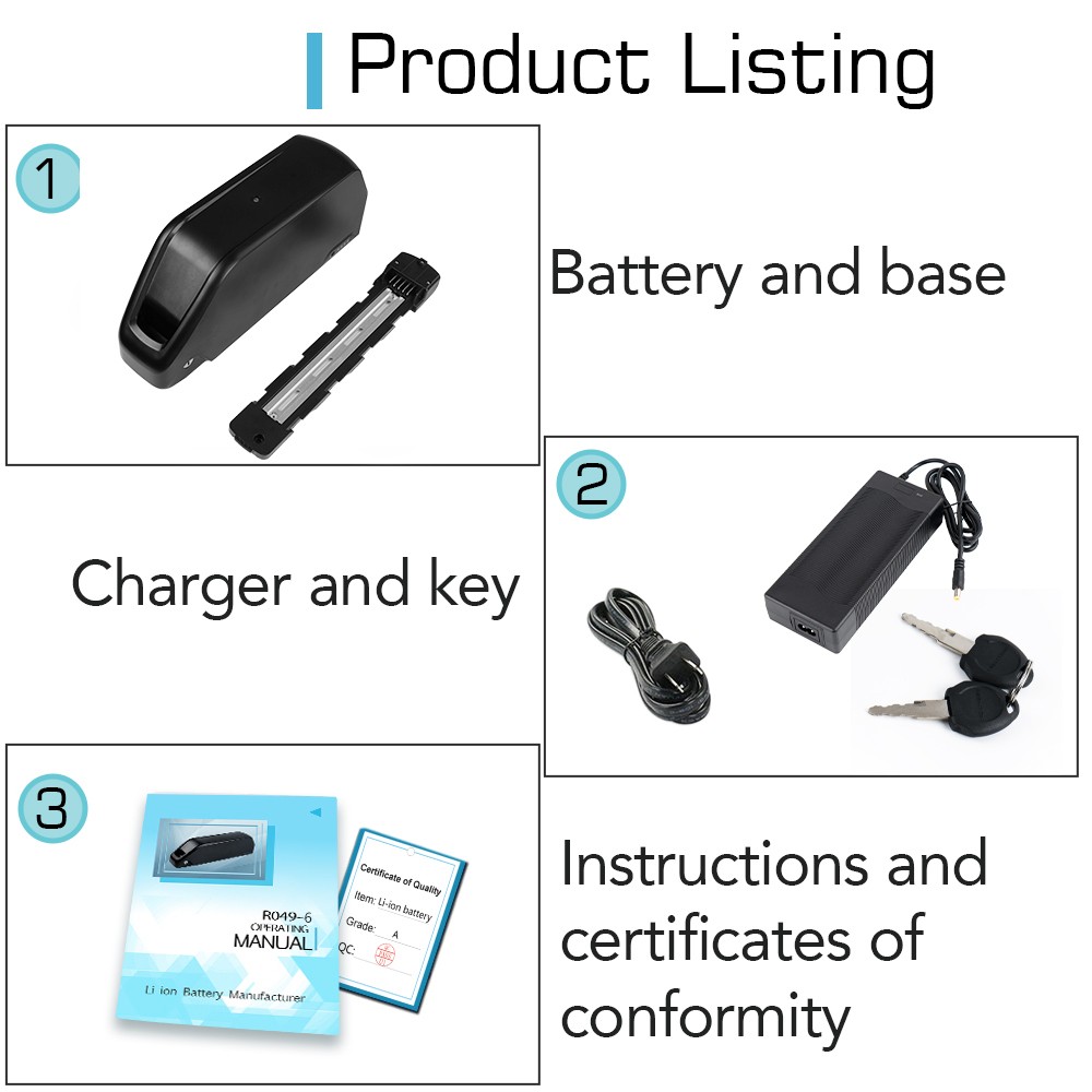ebike battery 60V 52V 48V 20Ah Lithium Ion Battery for 0~2000W Electric Bicycle