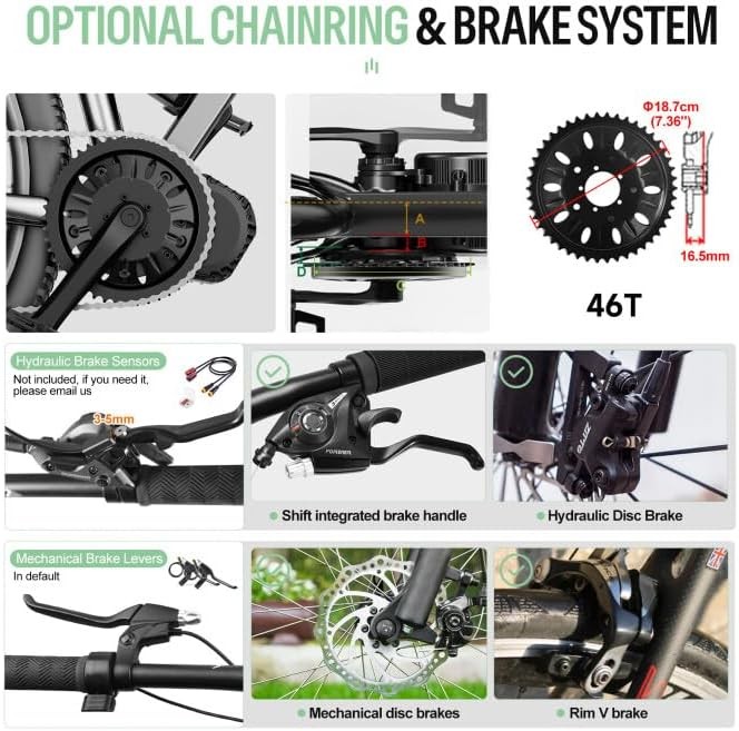 48V/52V1000W BBS02B BBSHD Bafang Mid Motor DIY Conversion Kits For Electric Bike