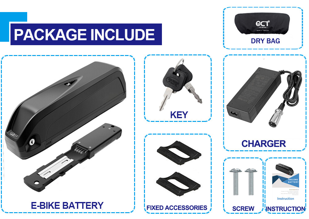 48V 20Ah Hailong E-Bike Battery 36V 48V 52V 18650 li-ion Cell for 0-1500W Motor