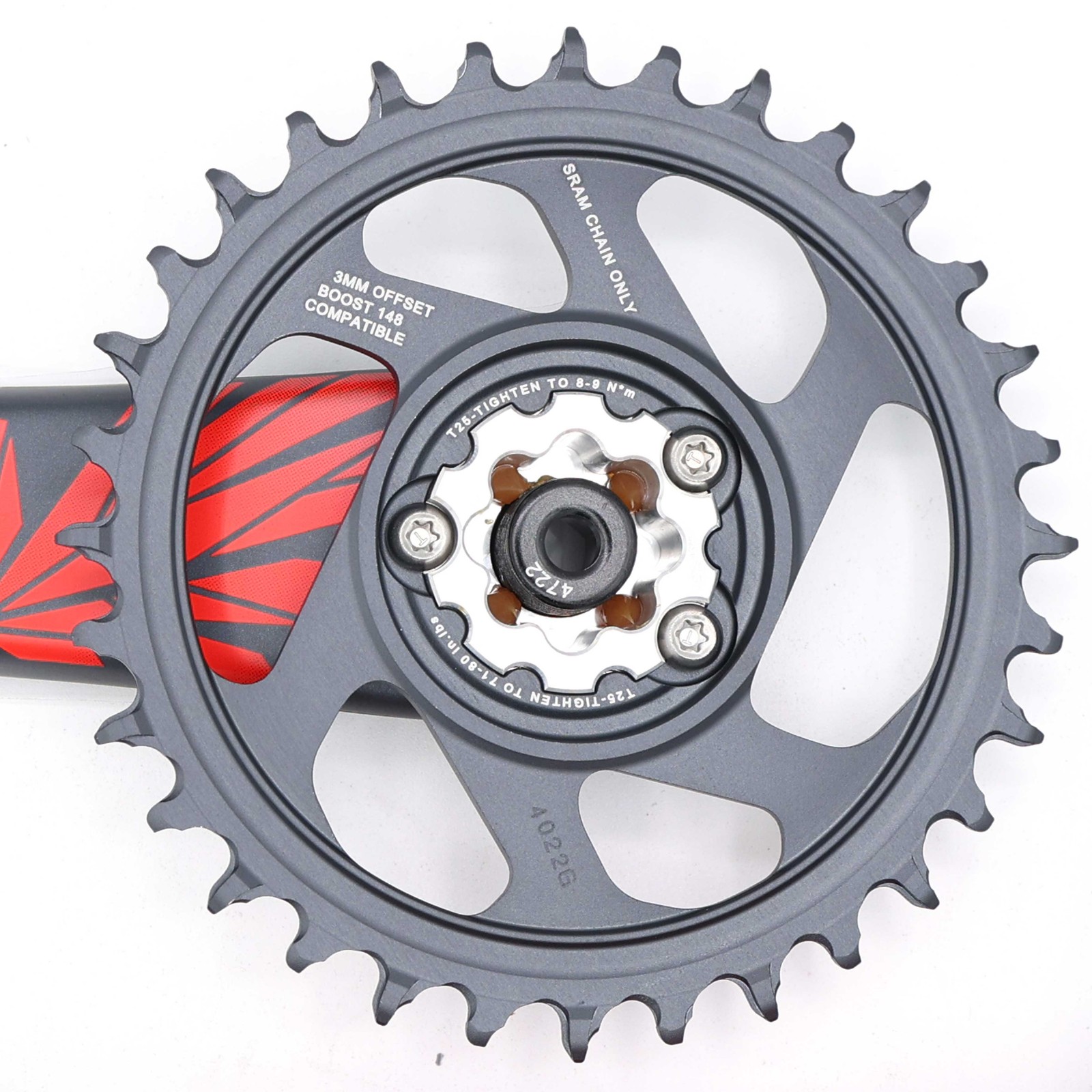 SRAM X01 Eagle DUB Crankset 170mm 32T Boost 148 Lunar Red