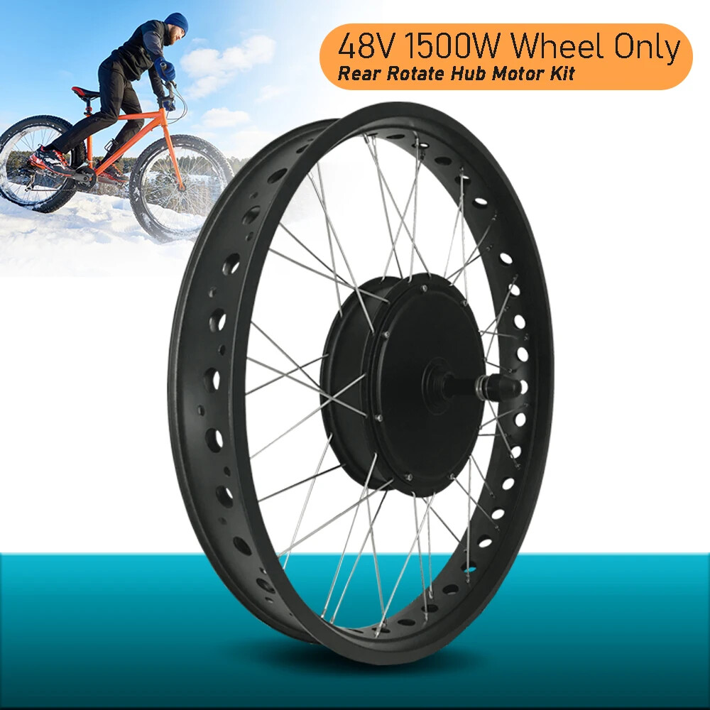48V 1500W 20 24 26in Snow E-bike Fat Brushless Gearless Rear Rotate Hub Motor