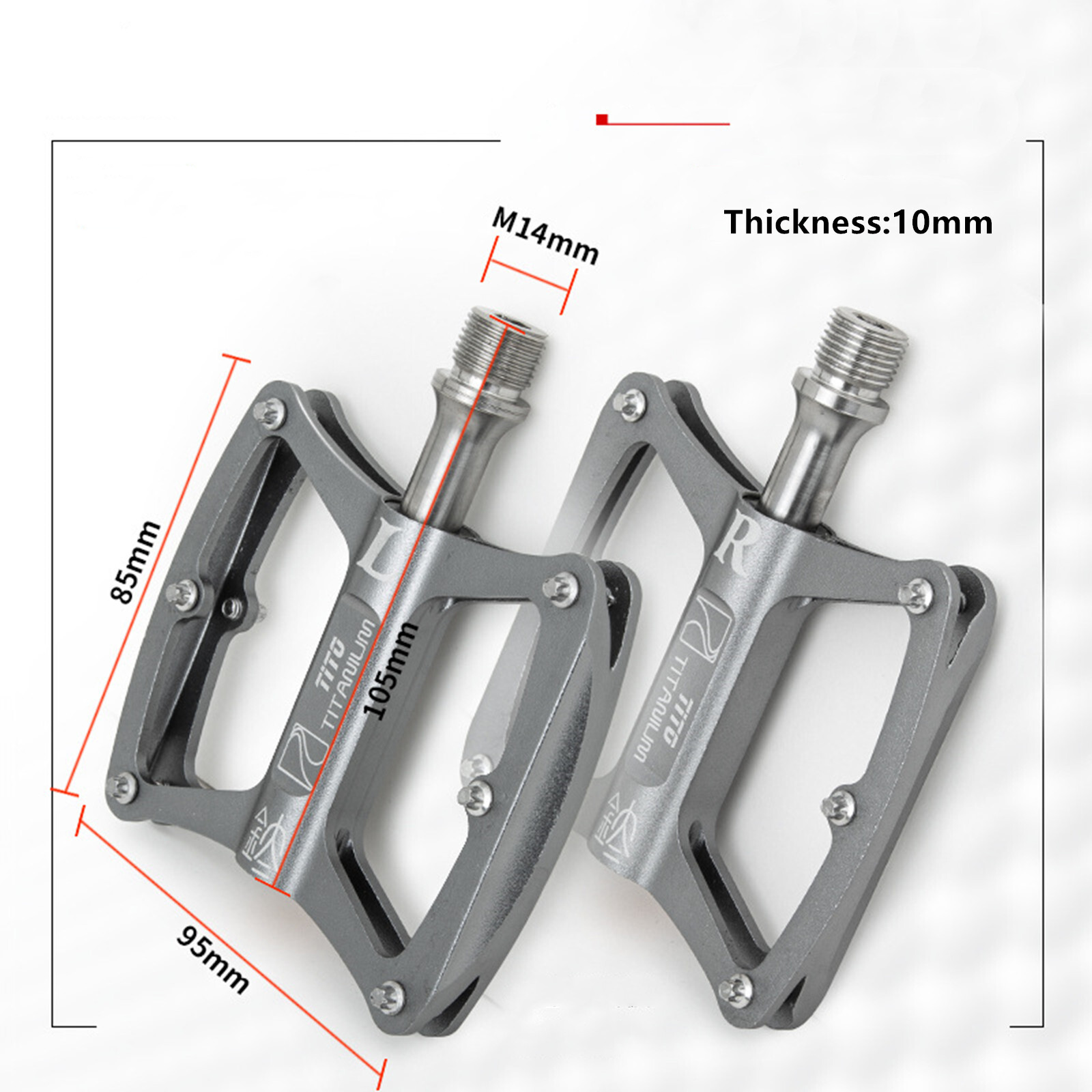 Ultralight 9/16″ Titanium Bicycle Pedals Mtb Bearing Road Bike Flat Pedals