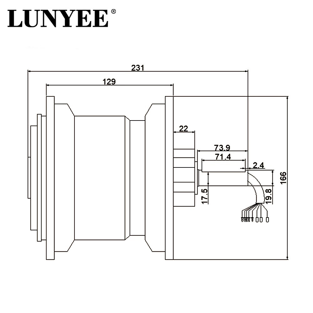 LUNYEE 13inch Hub Motor 2000W 48V 60V 72V Scooter Motor Wheel 50N.m Speed Motor