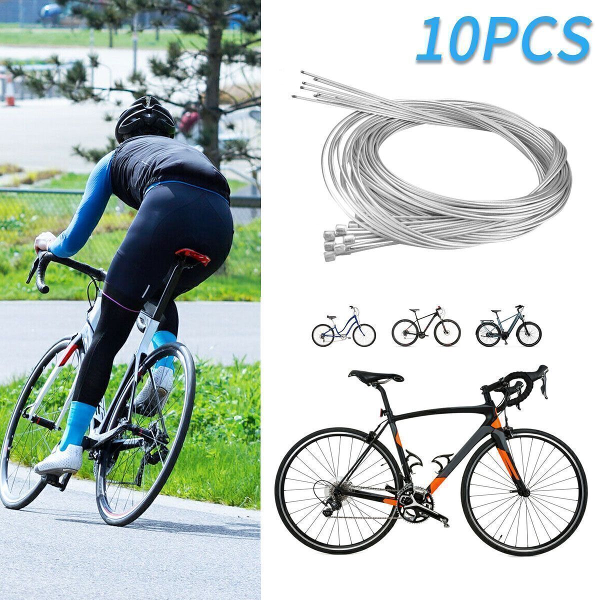 20Pcs 6FT Bicycle Brake Inner Wire Cable Line For Front Rear Road Bike Break USA