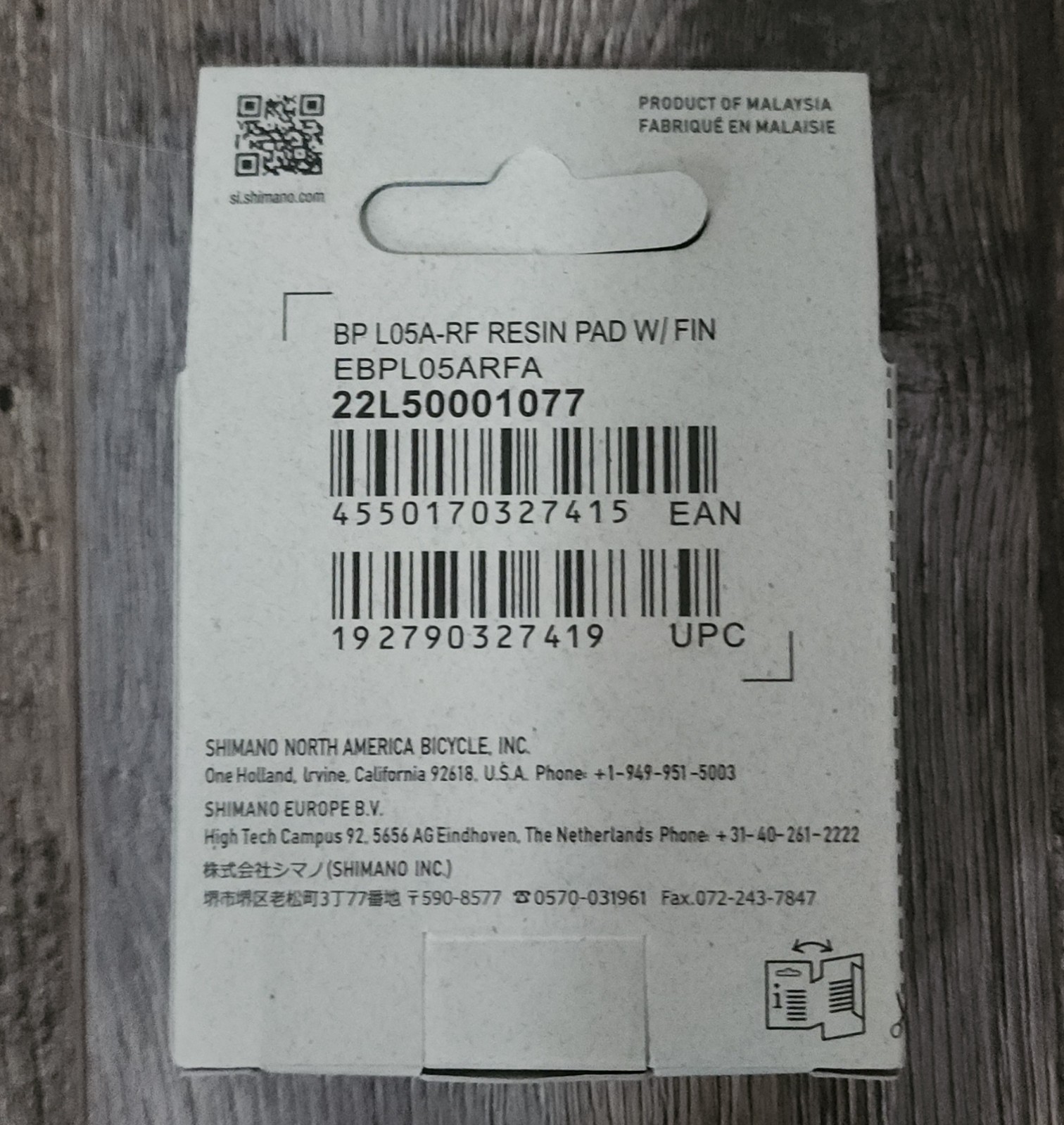 Shimano L05A-RF Disc Brake Pads and Spring Resin Compound Finned Alloy