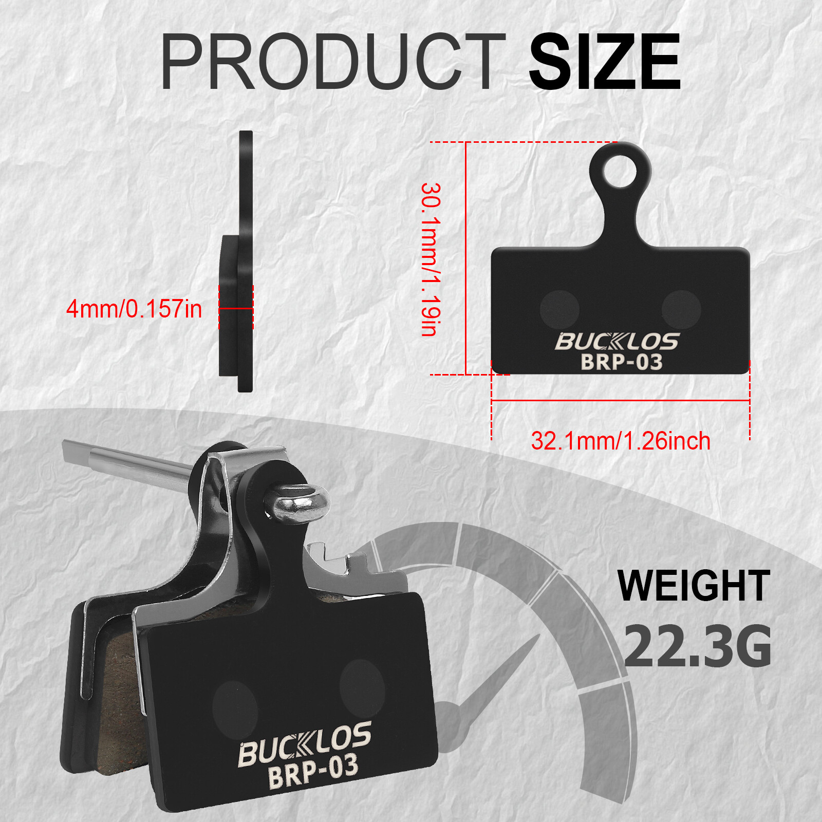 BUCKLOS BRP-03 Disc Brake Pad Resin Sintered-metal Ceramic MTB for Shimano G01S