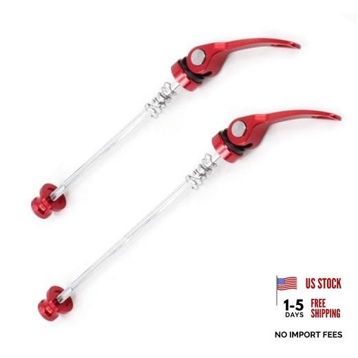 Bike Quick Release Bike Axle for Road Bicycles Front 115 mm Rear 147 mm- Red