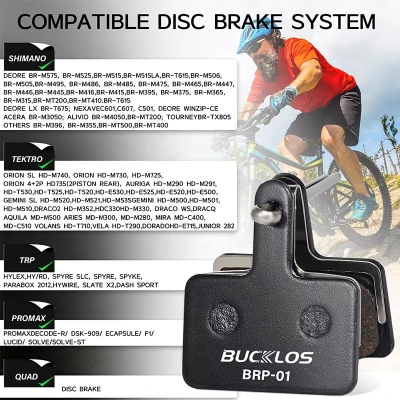 1-10 Pairs MTB Disc Brake Pads Resin & Semi-Metallic Quiet W/ Install Kit E-Bike