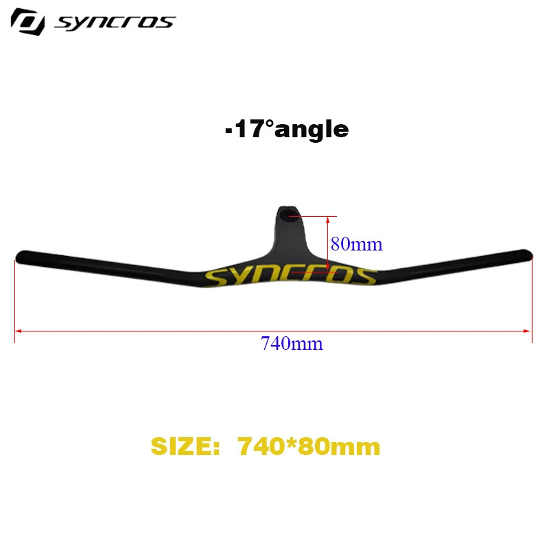 28.6mm -17Degree Carbon Integrated Cockpit Handlebar for Mountain Bike 660~800mm