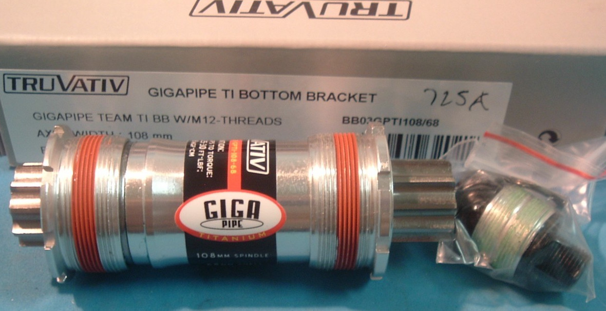 Truvativ Gigapipe Team Ti Sealed Cartridge NEW Bottom Bracket-ISIS 68x108MM -NIB