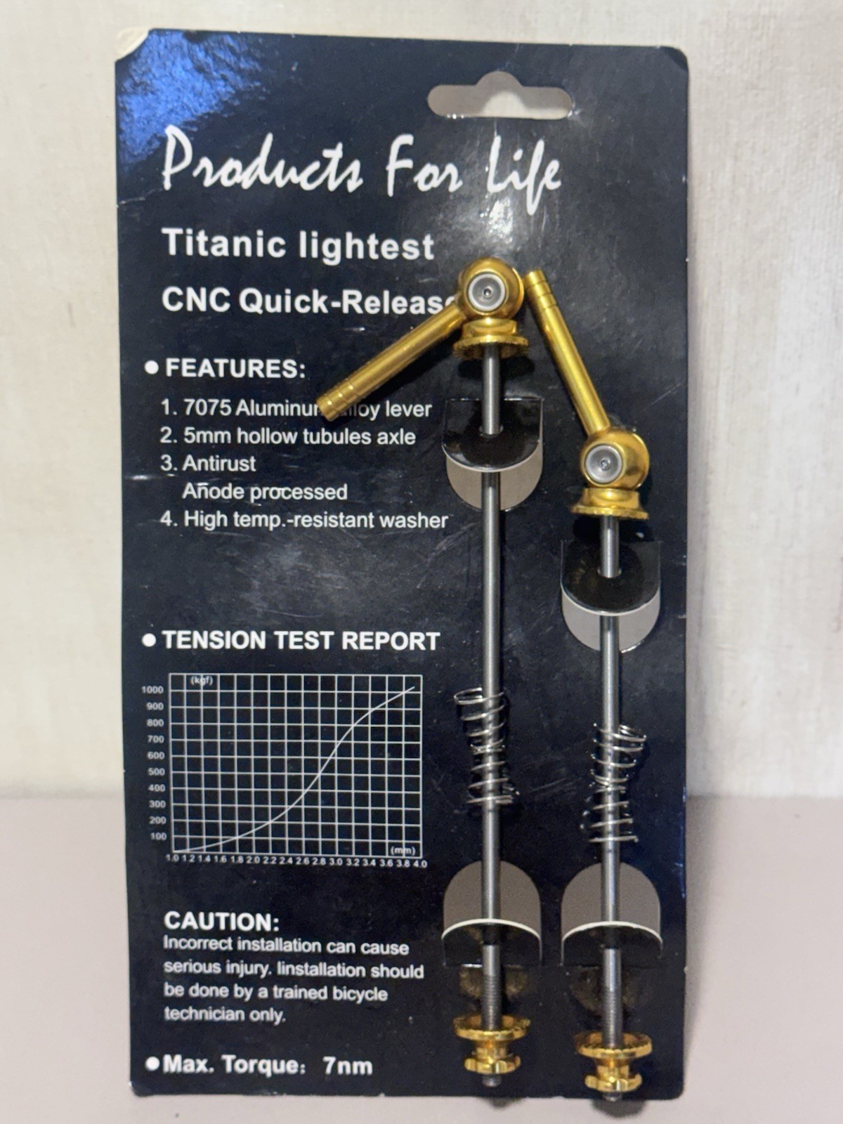 Titanium Ultralight CNC Bicycle Quick Release Skewer Set Gold 50g MTB Road Bike