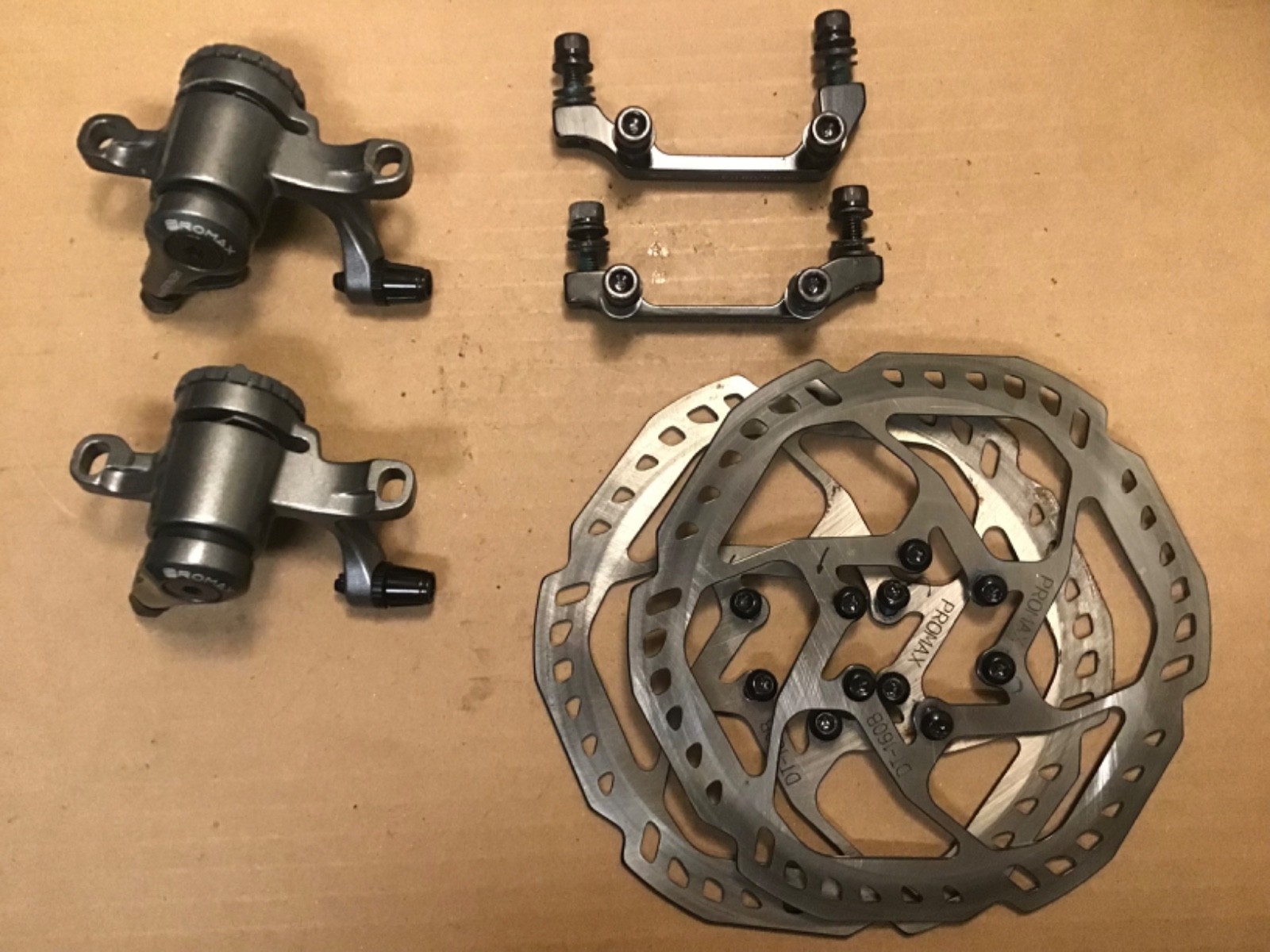 Promax Render R Disc Brakes Short Pull Cable Calipers Post mount 160mm Rotors