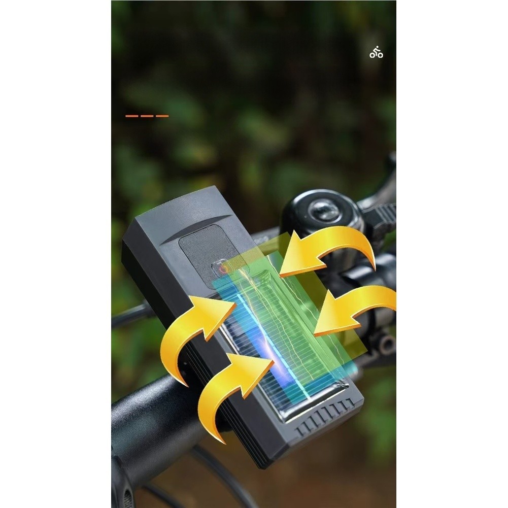 Solar Bike Front Light 100 Lumen Dual 3030 LEDs Wide 155 Deg Anti Glare