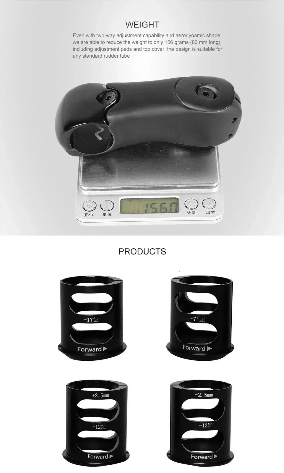 Bicycle Stem 3 Degrees Aero Stem Carbon MTB/Road Bike Stem with Computer Mounts