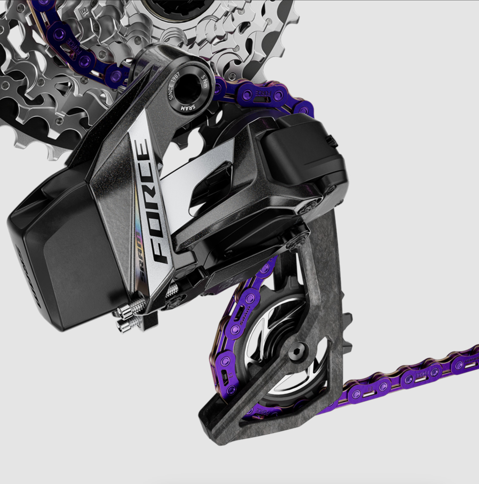 SRAM Force Flattop Chain – 12/13-Speed, 126 Links, PowerLock Connector, Purple,