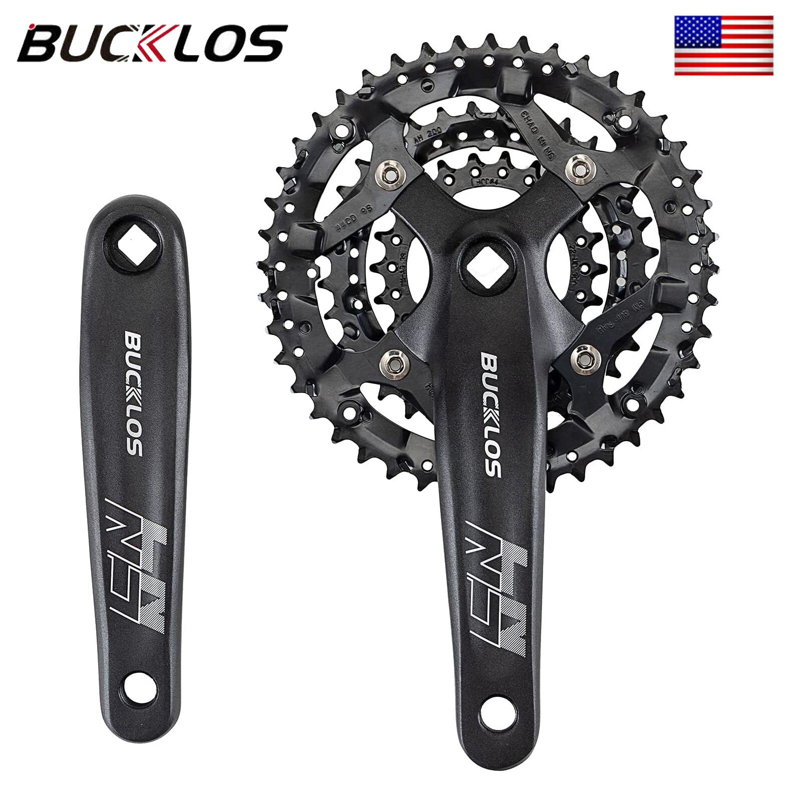 MTB Crankset 104/64 BCD 22t/32t/44t Mountain Bike Chainrings 3 X 9S fit Shimano