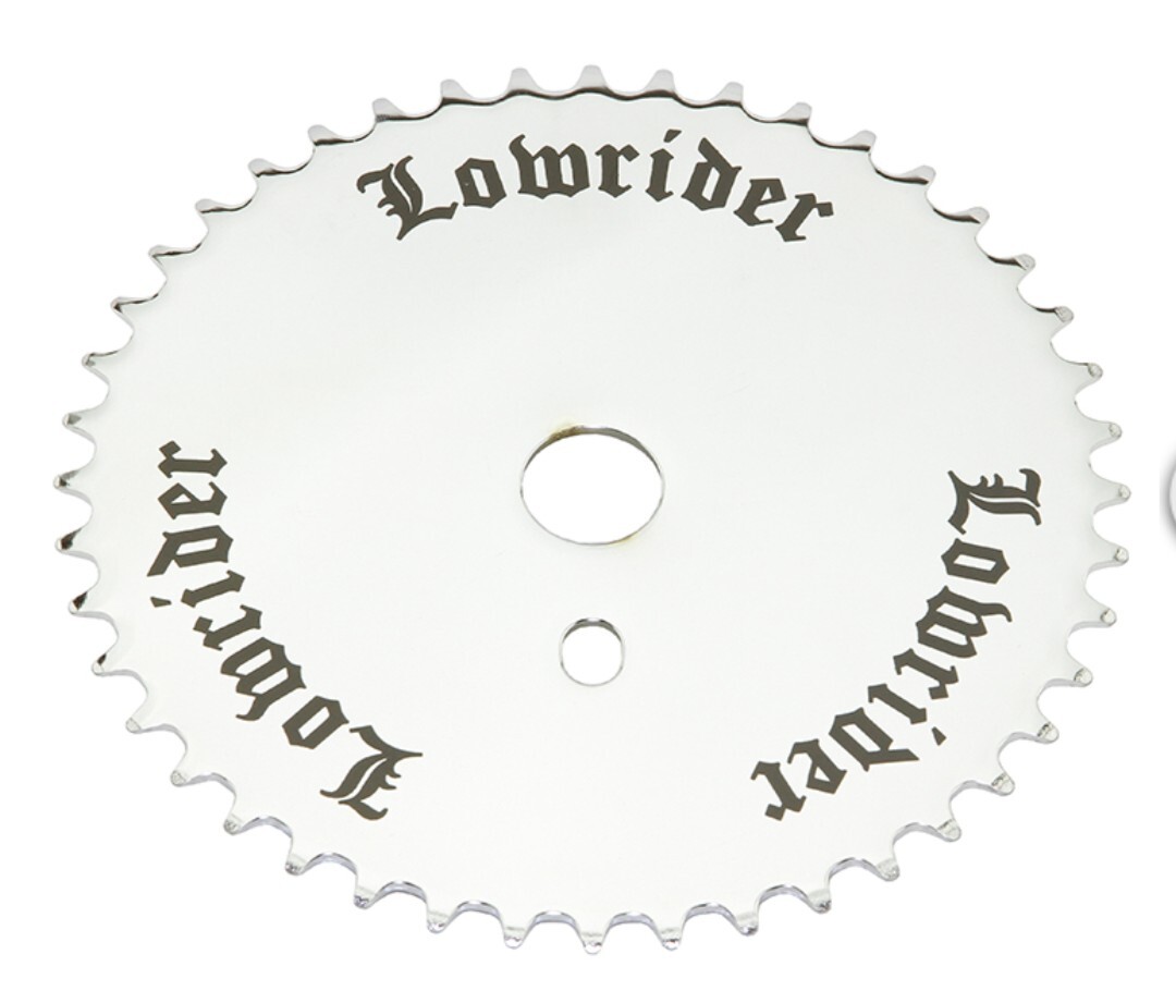 AUTHENTC CHROME LOWIDER SPROCKET/CHAINRING W/ LOGO BEACH CRUISER BICYCLES, 44 T