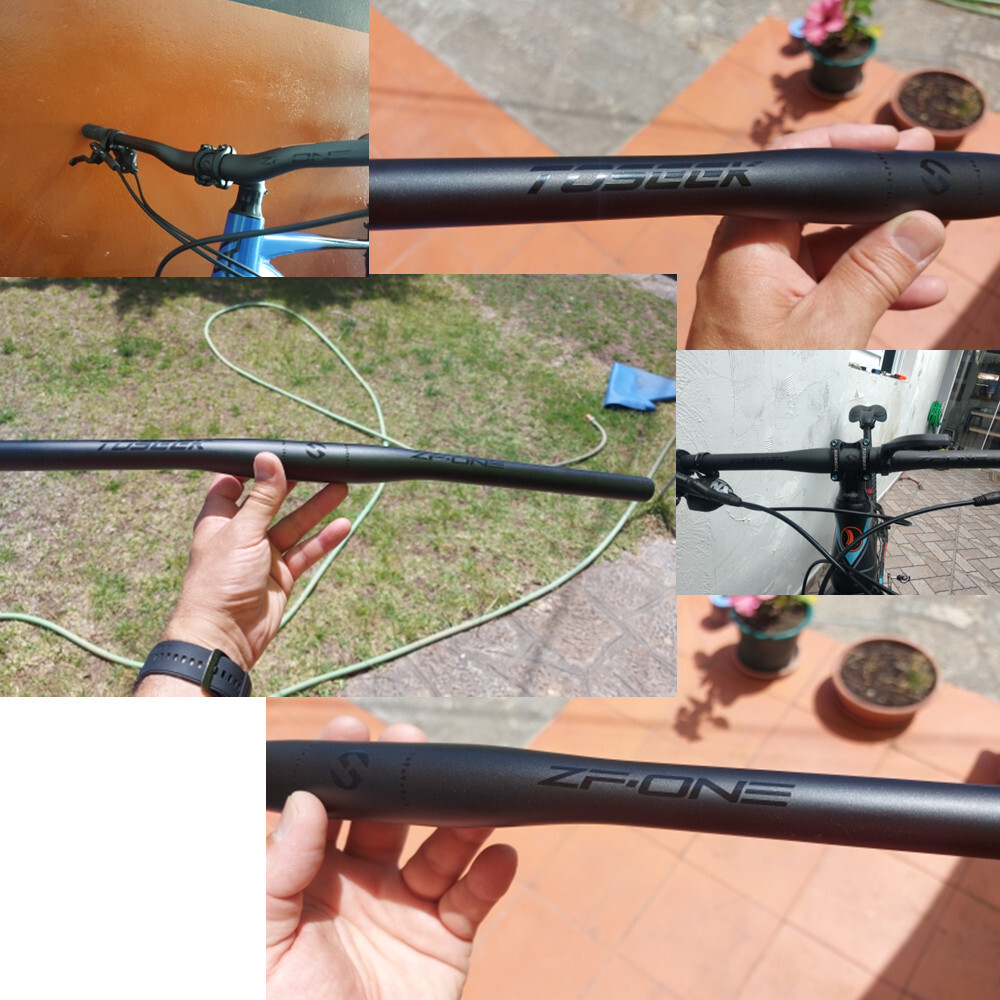TOSEEK Carbon Fiber Flat Bar Rise Bar XC Mountain Bike Handlebar 31.8*600-760mm