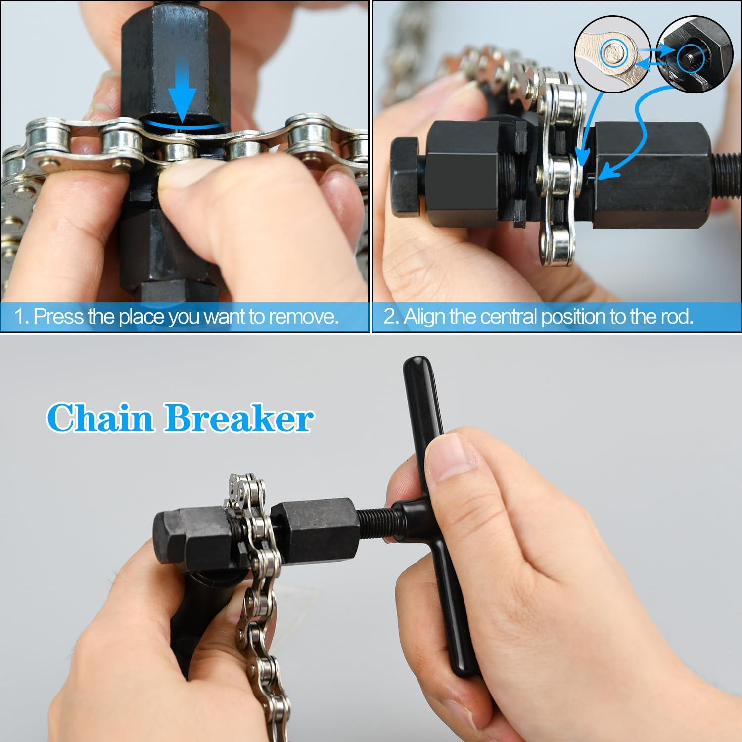 Bike Chain Kit, Single/6/7/8/9/10/11/12 Speed Multi-Function Bike Mechanic Re…