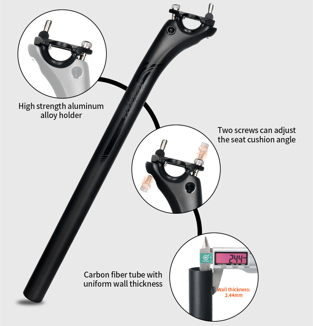 TOSEEK Carbon Fiber Seatpost Offset Mountain Road Bike Seatpost 27.2/30.8/31.6mm