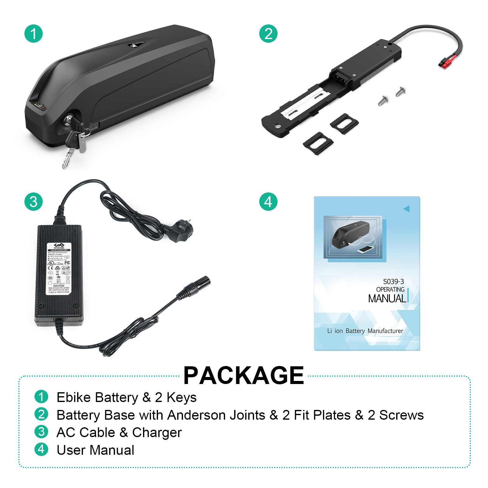 Ebike Battery 60V 52V 48V 25Ah 20Ah Samsung/LG Lithium battery for 0-2000W Motor
