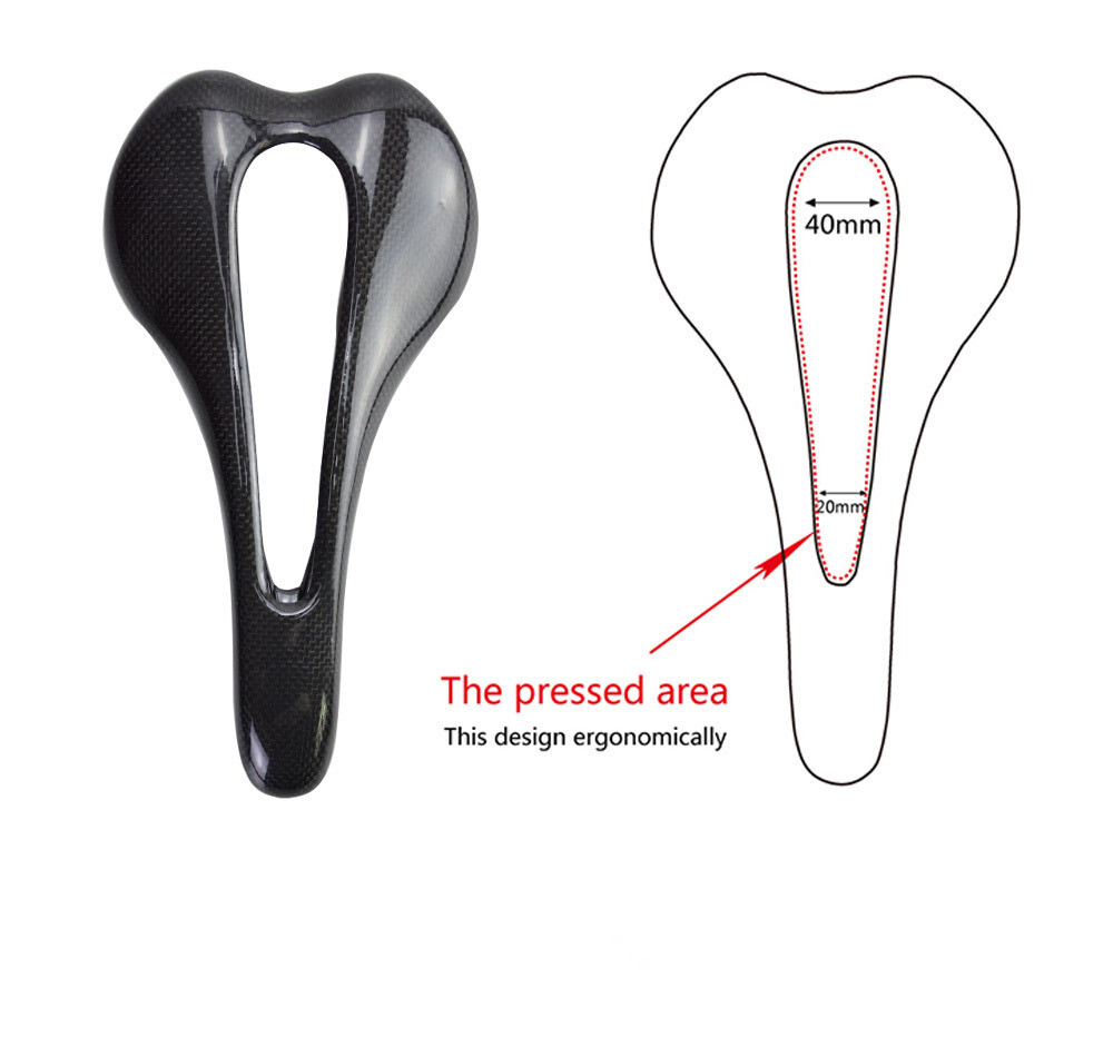 Ultralight Cycling Seat Full Carbon Bicycle Saddle Rail 7*9mm 120g Black No Logo