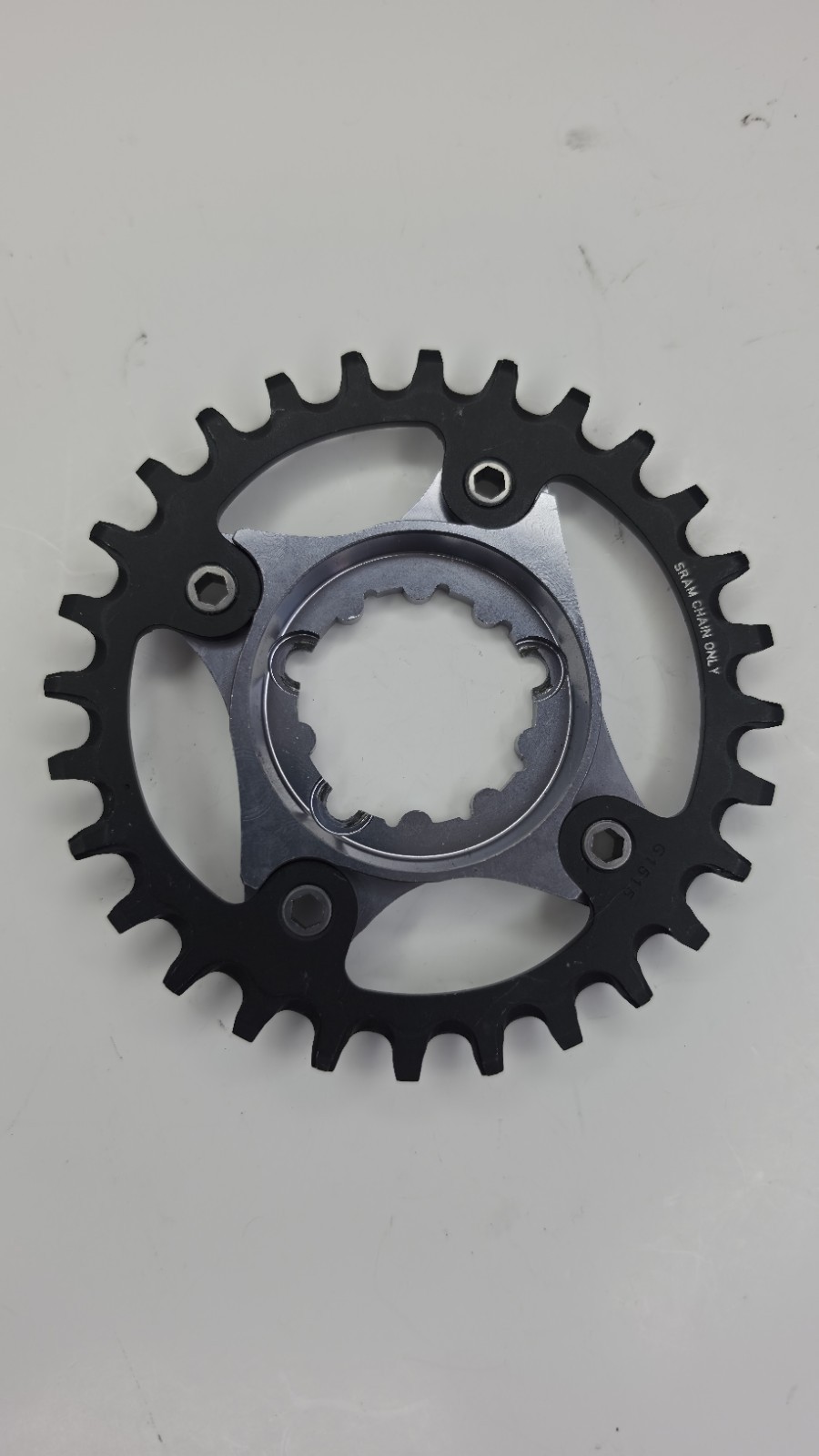 32T Bike Chainring 104mm BCD 4-Bolt Aluminum Black/Gray S-10