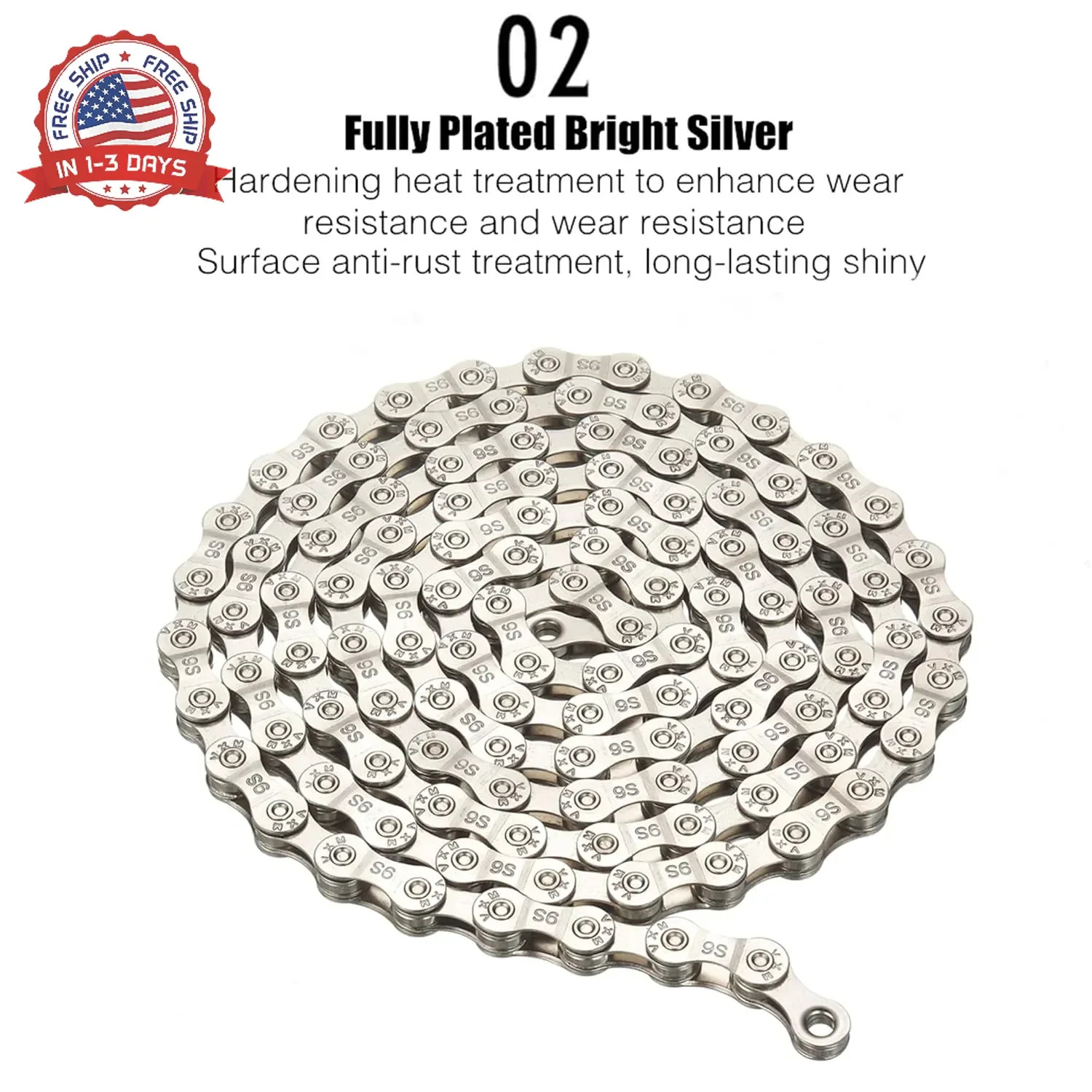 Bike Chain 1/2″ x 11/128″ 116 Links 9 Speed Bicycle Chain,Bike Chains MTN BTX MT