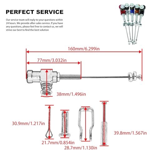 Motorcycle M10x1.25mm Hydraulic Clutch Master,Master Cylinder Rod Brake Red