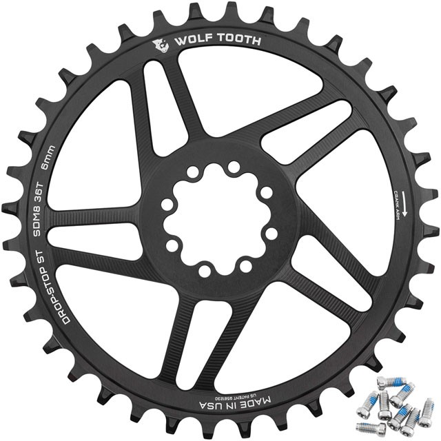 Wolf Tooth Direct Mount Chainring – 36t, SRAM 8-Bolt Direct Mount, 6mm Offset, D