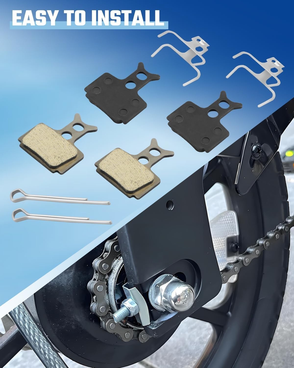 2PCS E-Bike Brake Pads Replacement for Jetson Haze Electric Bicycle Front & R…