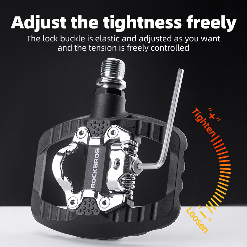 ROCKBROS MTB Lock/Flat Pedals Double Sealed Clipless SPD Cleats Ultralight Pedal