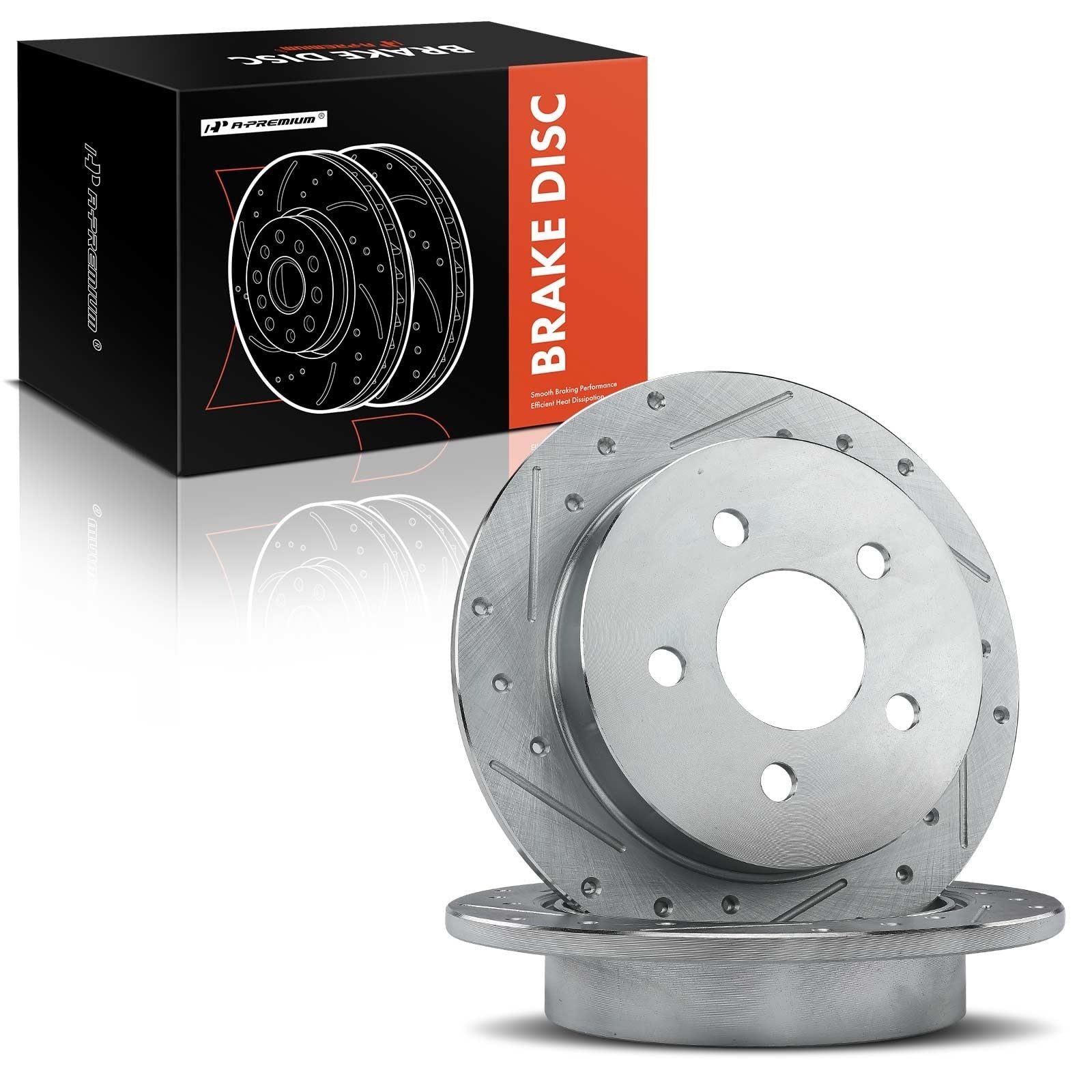 A-Premium 10.94 Inch (278mm) Rear Drilled and Slotted Disc Brake Rotors | Com…