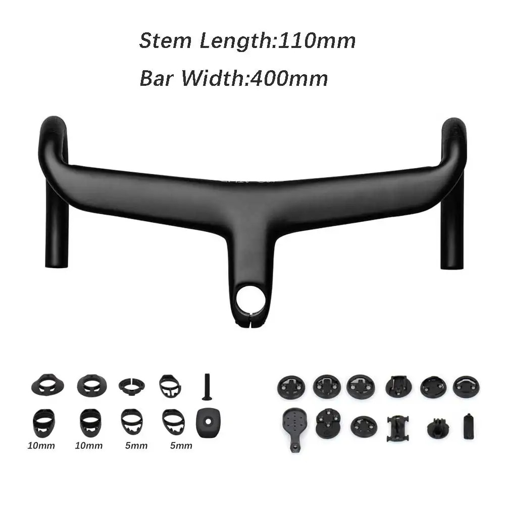 Road Bicycle Carbon Integrated Handlebar 28.6mm with Spacers Cycling Parts