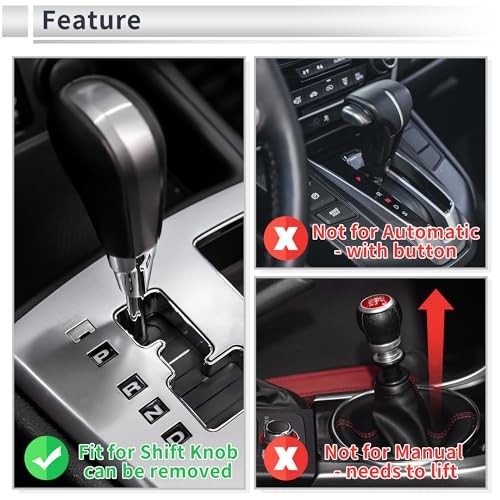 Car Gear Shift Knob Universal Faux Leather Stick Shifter Lever Knob for Black