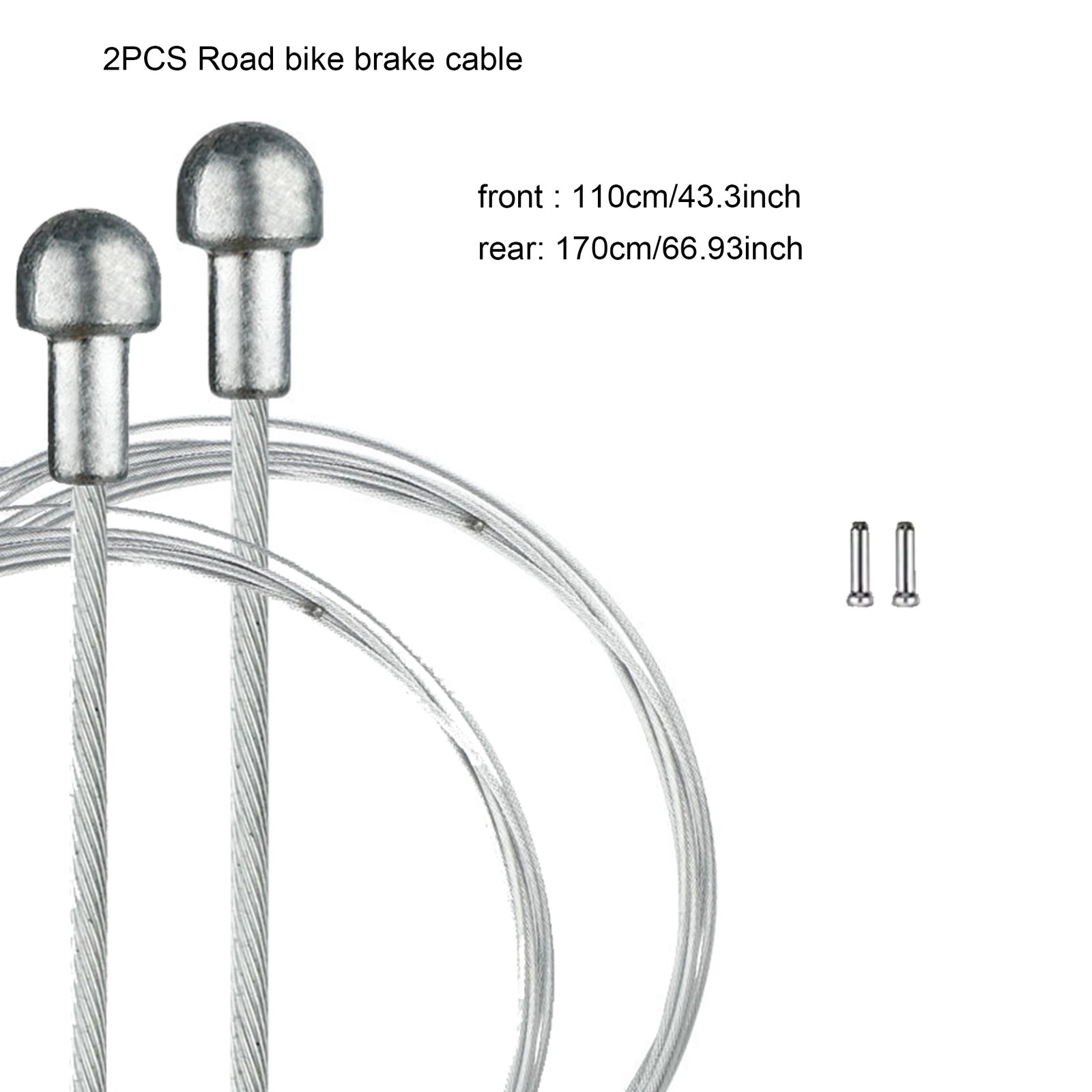 2Pcs/Set Universal Bike Brake & Gear Shift Cable，Stainless Steel Bicycle Cables