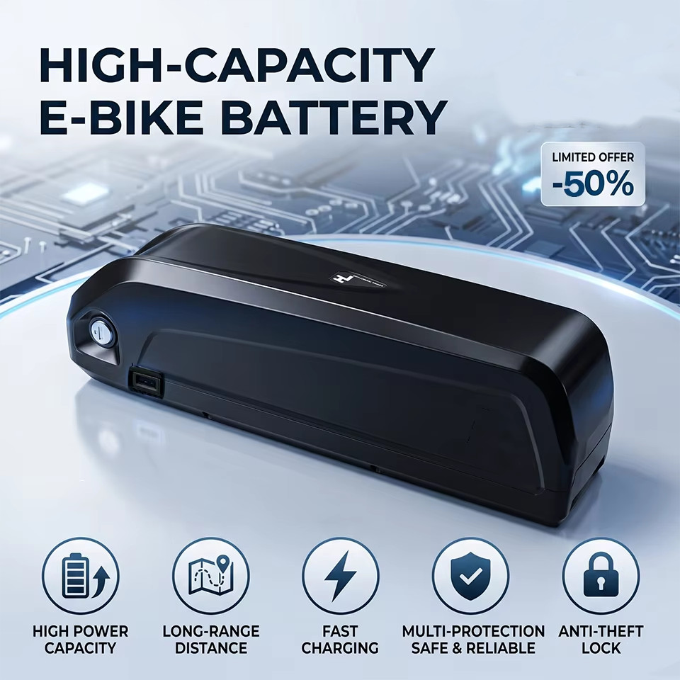 Hailong 5PIN 48V Lithium Ebike Battery 18Ah Electric Bike Battery 200W-1000W 30A
