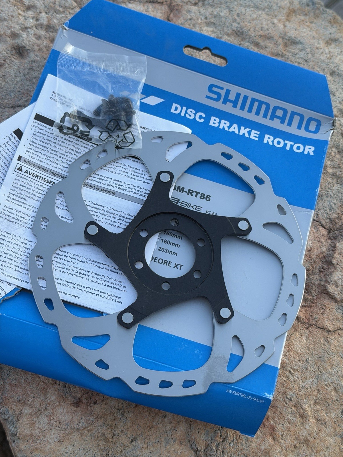 Shimano SM-RT86 Deore XT 160mm 6-Bolt Disc Brake Rotor Silver/Black