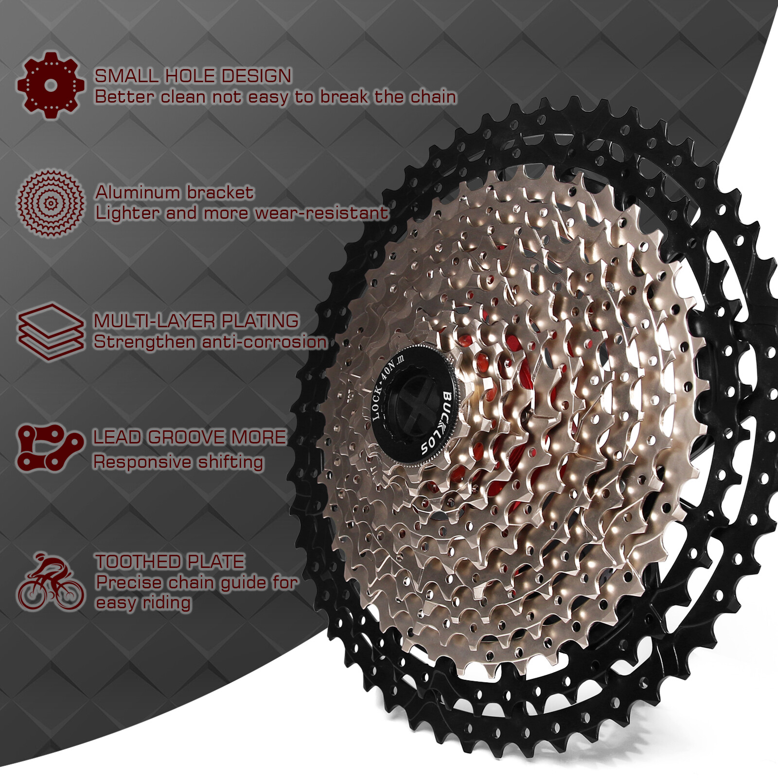 for Shimano SRAM KMC 8/9/10/11/12 Speed 11-52T Bike Cassette 116/126 Links Chain