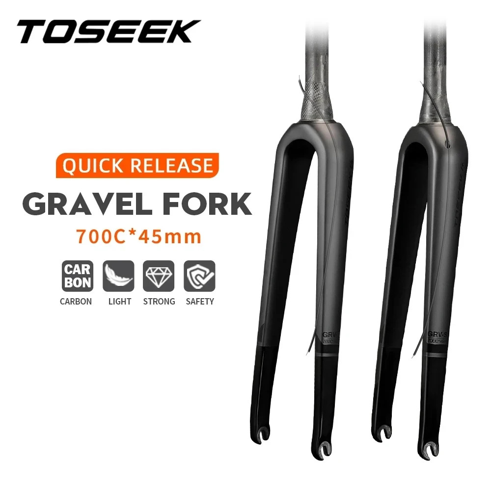 Carbon Gravel / Road Bike Front Fork Internal Cable Routing Thru Axle 12*100mm