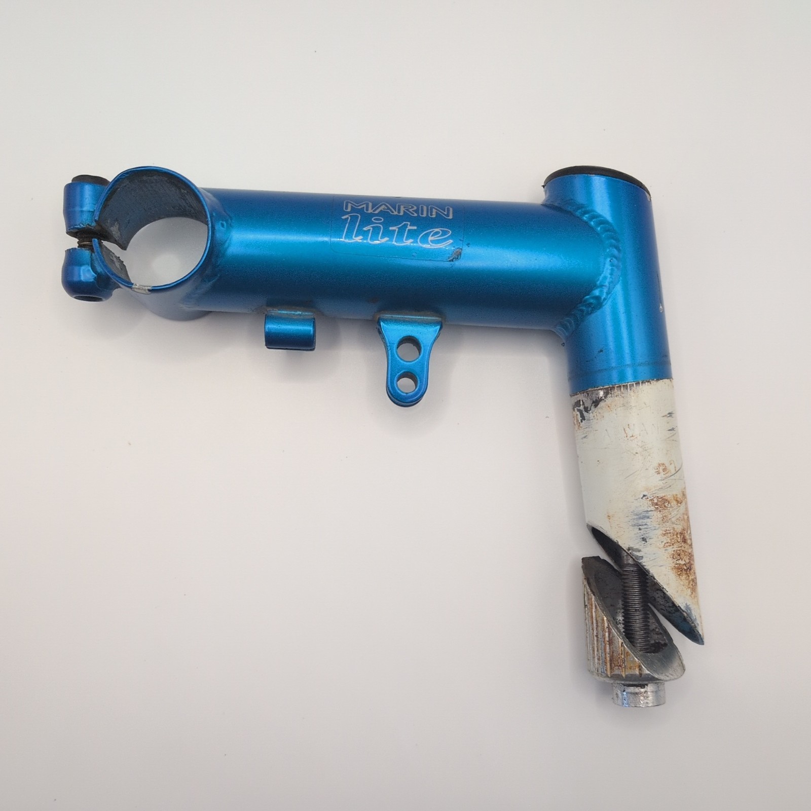 Vintage BLUE Marin Lite Quill Stem 1 1/8 in 25.4 mm 110mm 90s MTB Anodized Cool