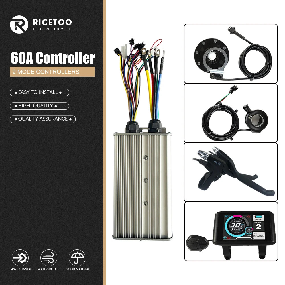E-bike 60A Sinewave Dual Mode Controller 48V 52V 60V 72V 1000W-3000W Hub Motor