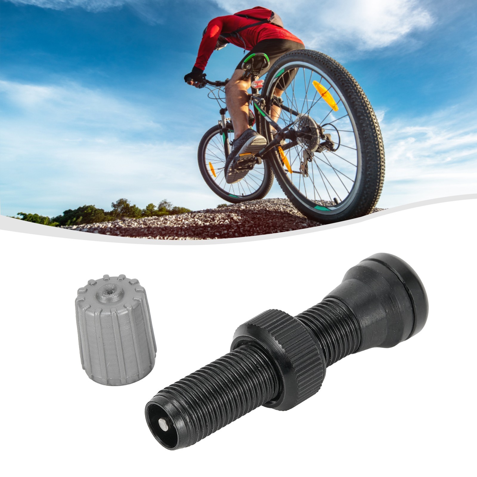 1pc Tubeless Valve For- Valve Bicycle Rim Black/ Red/ Blue/ Green