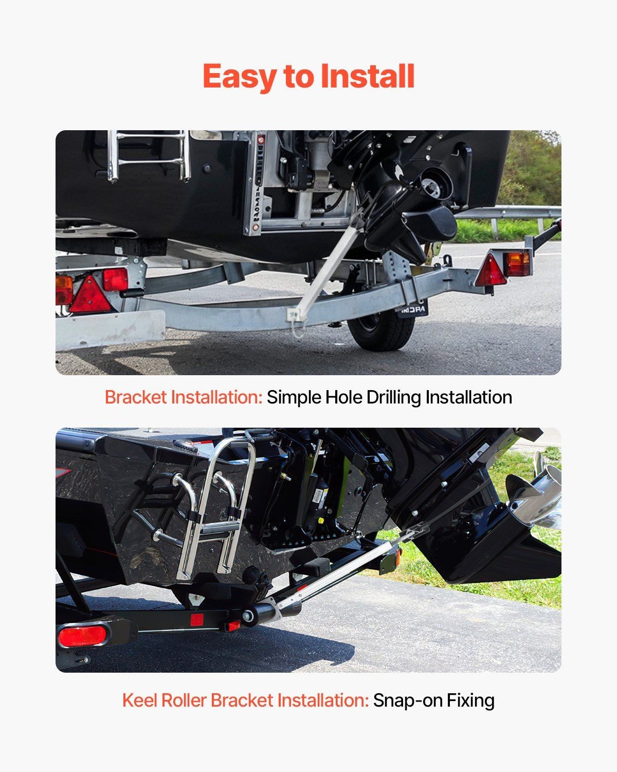 23-35in Adjustable Transom Saver, Galvanized Steel, 100HP Outboard