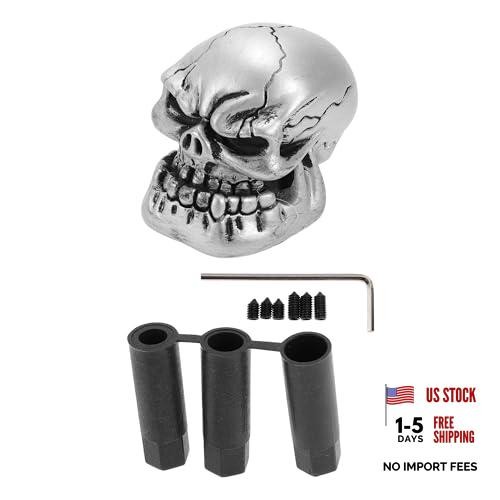 7cm Skull Shift Knob – Universal Gear Shifter Knob – Resin Stick – Silver Tone