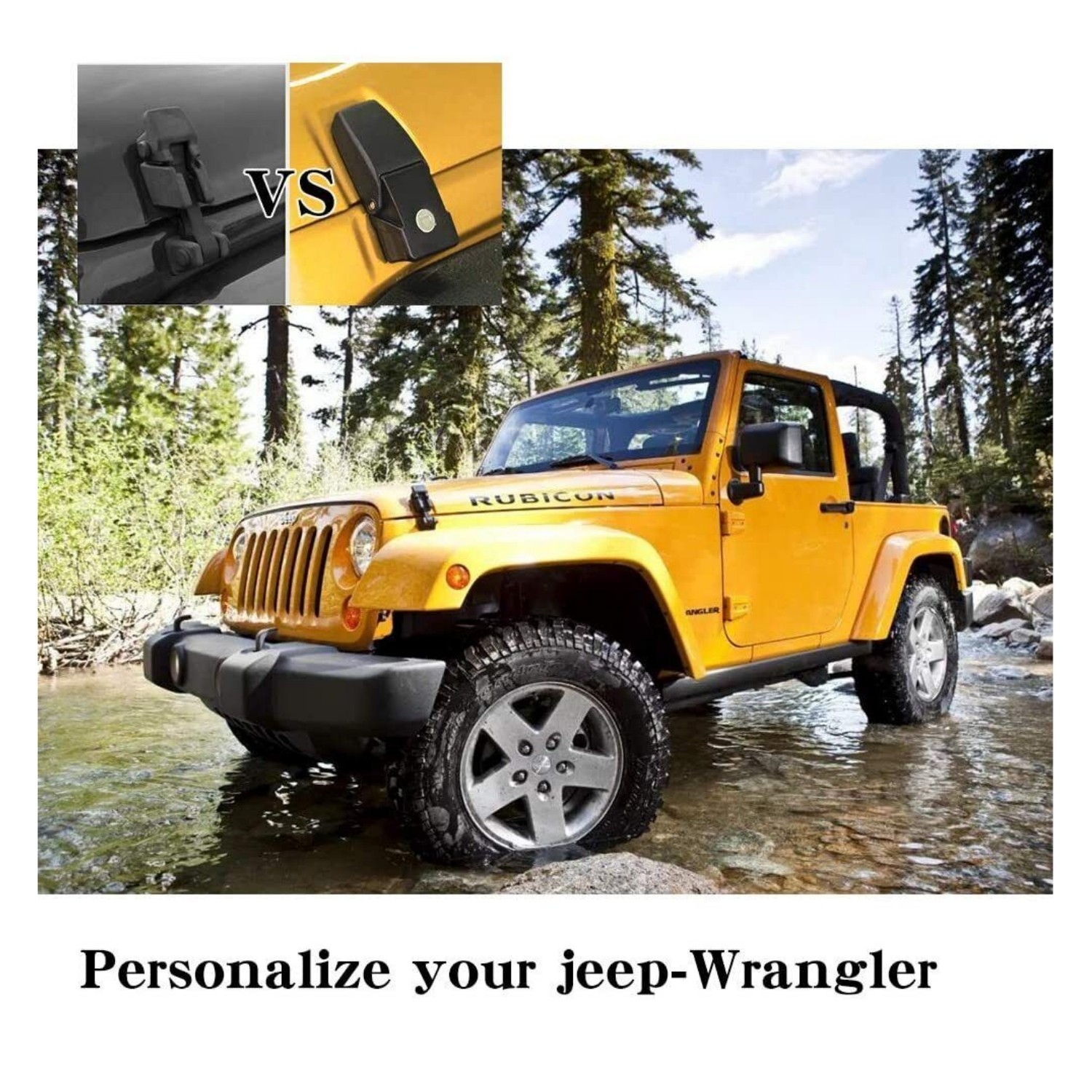 new Car Hood Latches Hood Lock Catch Latches Antitheft for JK 2007-17