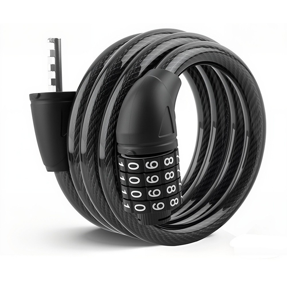 4 Digit Combination Bike Lock 120cm Steel Cable for Bicycle Safety