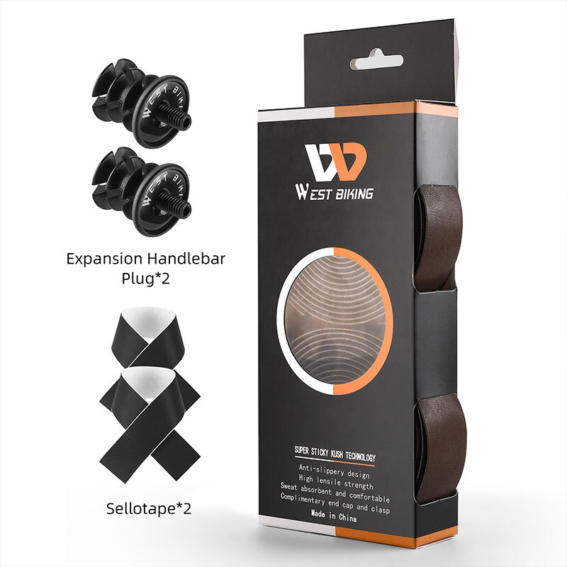 West Biking Road Bike Bicycle Handlebar Tapes Cowhide Leather Cycling Handlebar Tape