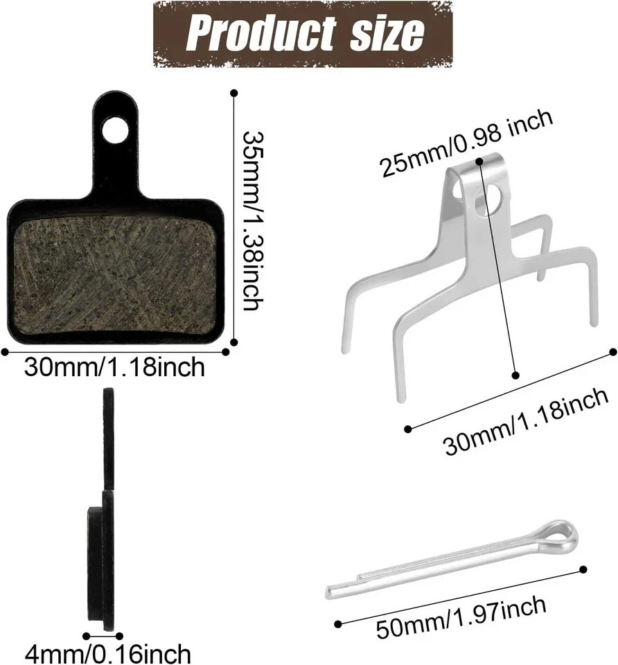 4 Pairs Bike Disc Brake Pads – Bicycle Brake Pads Replacement – Compatible with